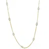 Pompeii3 2 Ct Marquise Diamond Station Necklace In 14k White Or Yellow Gold 18" Length In Gold