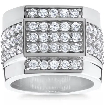 Pompeii3 2 Ct Mens Diamond Ring 10k White Gold In Silver