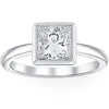 Pompeii3 2 Ct Princess Cut Diamond Solitaire Bezel Engagement Ring Lab Grown White Gold In Multi