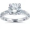 Pompeii3 2 Ct Tdw Diamond Engagement Ring Solitaire With Accents 14k White Gold In Silver