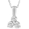 Pompeii3 2 Ct Tw Diamond 3-stone Pendant In 14k White Gold Necklace In Silver