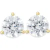 Pompeii3 2 Ct Tw Moissanite Martini 3-prong Studs Available In White Or Yellow Gold In Silver