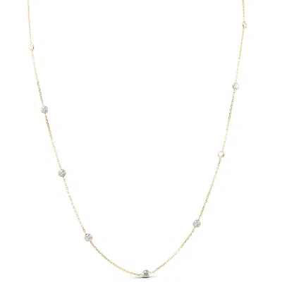 Pompeii3 2 Tcw Diamond Bezel Station Necklace 14k Yellow Gold In Multi
