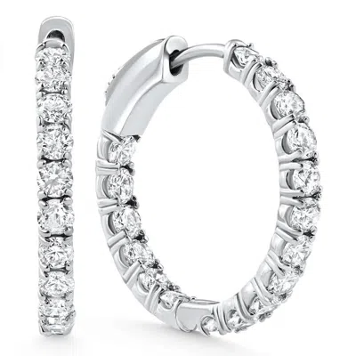 Pompeii3 2.05ct Diamond Inside Outside Hoops 14k Gold Women's Earrings Lab Grown 1" Tall Size: 1" Tall In Metallic
