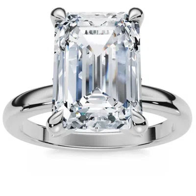 Pompeii3 2.05ct Emerald Cut Certified Diamond Hidden Petal Engagement Ring Gold Lab Grown In Metallic