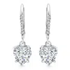Pompeii3 2.07ct Tw Heart Diamond Dangle Lever Back Hoops 14k White Gold Lab Grown In Multi
