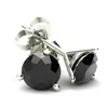 Pompeii3 .20ct Round Brilliant Cut Black Diamond Stud Earrings In 14k Gold Martini Setting In White