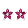 Pompeii3 2.19ct Ruby & Diamond Alexa Earrings 14k White Gold Lab Grown