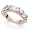 Pompeii3 5.10ct Emerald Cut Diamond 5 Stone Wedding Anniversary Ring 14k Gold Lab Grown In Gold