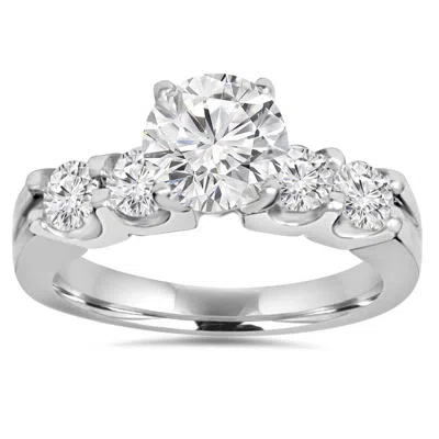 Pompeii3 2.30ct Round Solitaire Diamond Engagement Ring 14k White Gold Lab Grown In Silver