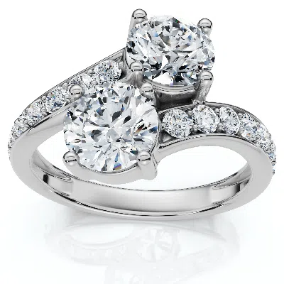 Pompeii3 2.40ct Forever Us 2-stone Diamond Ring 14k Gold Lab Grown Ef/vs In Orange