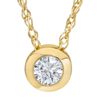 Pompeii3 .25 - 1.00ct Round Diamond Solitaire Pendant Necklace 14k White Or Yellow Gold In Brown