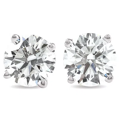Pompeii3 .25 - 1.00ct Screw Back Diamond Studs Lab Grown Women's Earrings In Silver
