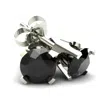 Pompeii3 .25 Ct Round Heat Treated Black Diamond 14k White Or Yellow Gold Studs Earrings In Classic Setting In White