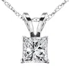 Pompeii3 2.57ct Princess Cut Diamond Certified Solitaire Necklace Lab Grown White Gold In Multi