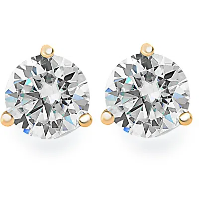 Pompeii3 .25ct Round Brilliant Cut Natural Diamond Stud Earrings In 14k Gold Martini Setting In White
