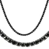 Pompeii3 27.88ct Tw Black Diamond Tennis Necklace 18" 14k Black Gold In Black