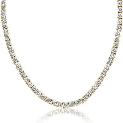 Pompeii3 29 Ct Diamond Tennis Necklace 14k Yellow Gold 16" Lab Grown
