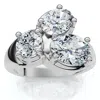 Pompeii3 2ct Angelica Diamond Anniversary Ring 10k Gold Lab Grown In Silver