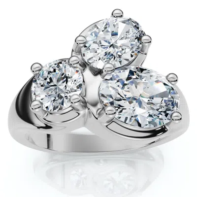 Pompeii3 2ct Angelica Diamond Anniversary Ring 10k Gold Lab Grown In Silver