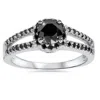 Pompeii3 2ct Black Diamond Split Shank Halo Engagement Ring 14k White Gold In Multi