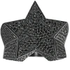 Pompeii3 2ct Black Diamond Star Men's Ring 10k Black Gold In Multi