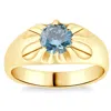 Pompeii3 2ct Blue Diamond Men's Belcher Solitaire Ring Gold In Blue