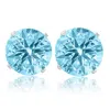 Pompeii3 2ct Blue Moissanite Studs 14k White Gold Earrings In Multi