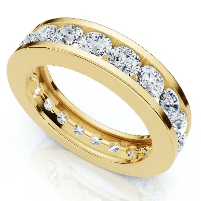 Pompeii3 2ct Channel Set Diamond Eternity Ring 14k Gold Or Platinum Lab Grown In Metallic