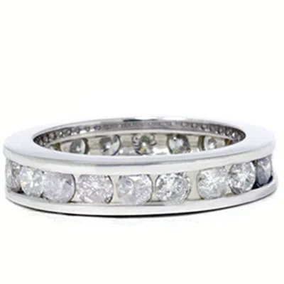 Pompeii3 2ct Channel Set Diamond Eternity Ring 14k White Gold In Silver