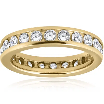 Pompeii3 2ct Channel Set Diamond Eternity Ring 14k Yellow Gold In Silver
