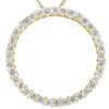 Pompeii3 2ct Circle Eternity 14k Yellow Gold Diamond Pendant In Silver