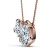 Pompeii3 2ct Cushion And Pear Two Stone Diamond Pendant 14k Gold Or Pt Lab Grown In Gold