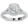 Pompeii3 2ct Cushion Halo Lab Grown Diamond Engagement Ring In 14k Gold In Silver