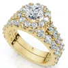 Pompeii3 2ct Diamond Engagement Wedding Engagement Ring Set 10k Gold Lab Grown In Metallic