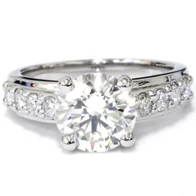 Pompeii3 2ct Diamond Engagement Wedding Ring 14k White Gold In Silver