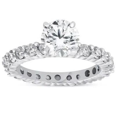 Pompeii3 2ct Diamond Eternity Engagement Ring 14k White Gold Size Selectable In Pattern