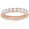 Pompeii3 2ct Diamond Eternity Ring 14k Rose Gold U Prong Stackable Wedding Band In Silver