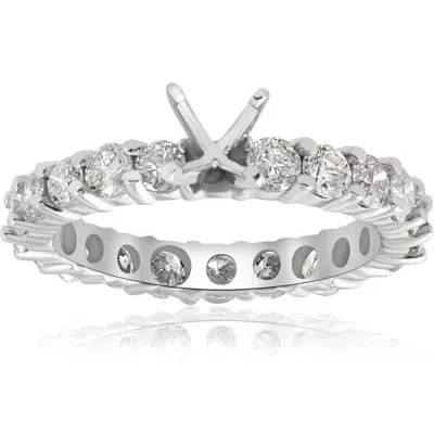 Pompeii3 2ct Diamond Eternity Semi Mount Engagement Ring 14k White Ring Size Selectable In Metallic