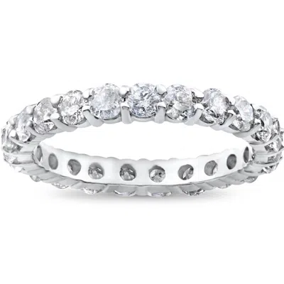 Pompeii3 2ct Diamond Eternity Wedding Ring 14k White Gold In Multi