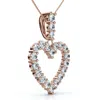 Pompeii3 2ct Diamond Heart Penant 14k Gold Lab Grown Women's Necklace 18" In Multi