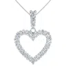 Pompeii3 2ct Diamond Heart Penant 14k Gold Lab Grown Women's Necklace 18" In White