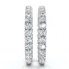 Pompeii3 3.90 Ct Diamond Inside Outside Hoops 14k White Gold 1 1/4" Tall In Metallic