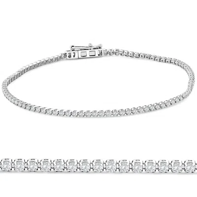 Pompeii3 2ct Diamond Lightweight 7" Tennis Bracelet 14k Gold Lab Grown In Multi