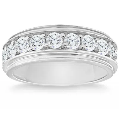 Pompeii3 2ct Diamond Men's Ring In 10k White Or Yellow Gold 10-stone In Multi