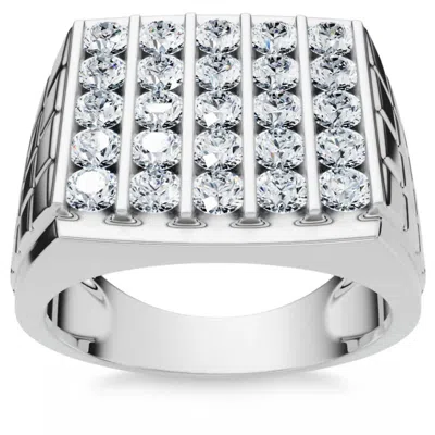 Pompeii3 2ct Diamond Men's Wedding Anniversary Ring 10k Gold Lab Grown In Multi