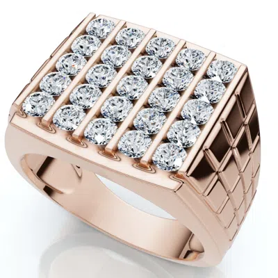 Pompeii3 2ct Diamond Men's Wedding Anniversary Ring 10k Gold Lab Grown In Silver