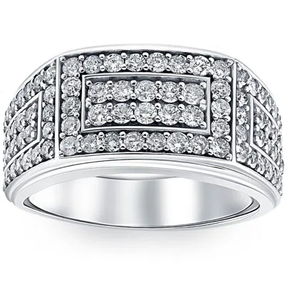 Pompeii3 2ct Diamond Mens Ring In 10k White Or Yellow Gold In Metallic