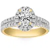 Pompeii3 2ct Diamond Oval Lab Grown Halo Engagement Ring White, Yellow Or Rose Gold In Multi