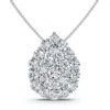 Pompeii3 2ct Diamond Pear Shape Pave Pendant 14k Gold Necklace Lab Grown In Silver